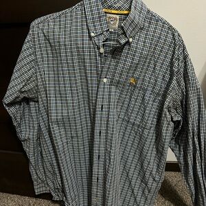Men's Cinch Black and White Plaid Shirt
